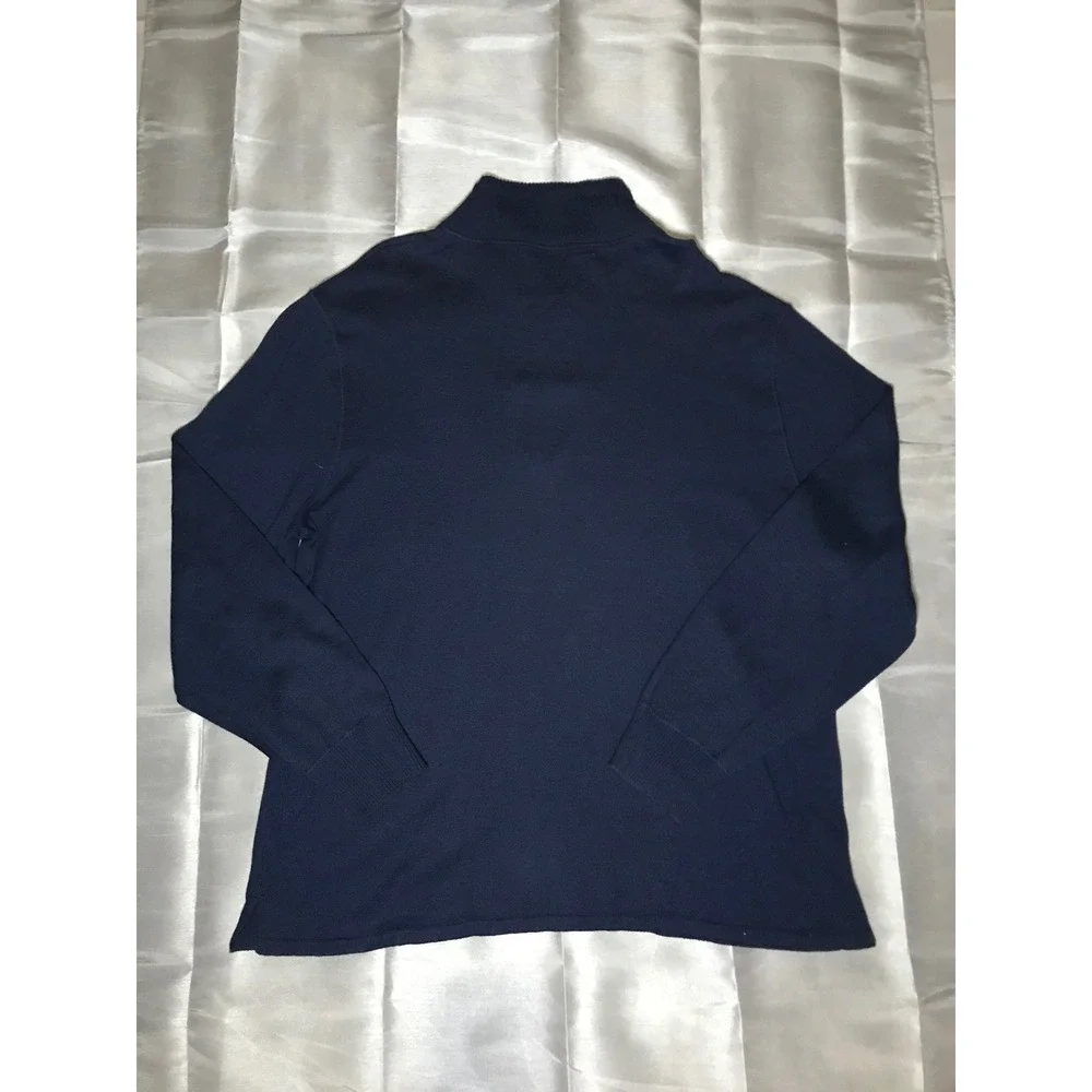 The North Face Mens Navy Blue Cotton Wool Blend Quarter Zip Sweater XL HJ108297 - Picture 2 of 12
